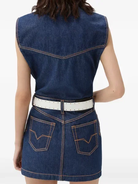 Rochie din denim Versace albastru