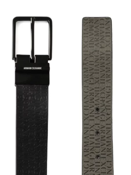 Megfordítható öv Emporio Armani nyomtatás fekete