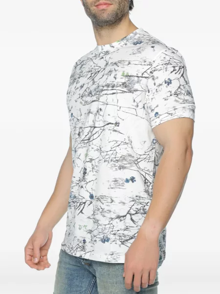 Tricou Armani Exchange cu decolteu rotund alb