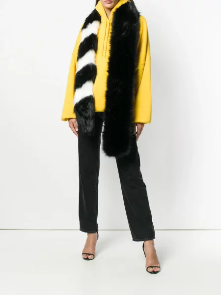 Blană artificială fular Off-white alb