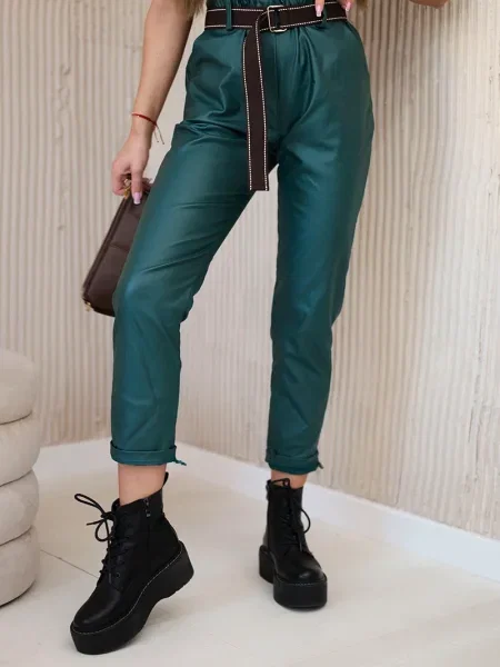 Ceruit cu centură pantaloni Kesi Włoski verde