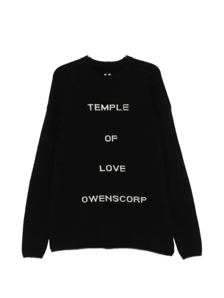 Пуловер Rick Owens с кръгло деколте черно