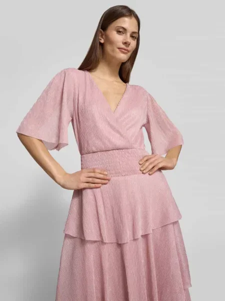 Sukienka maxi z falbanami model Francesca GMK for Bridgerton Guido Maria Kretschmer Woman różowa