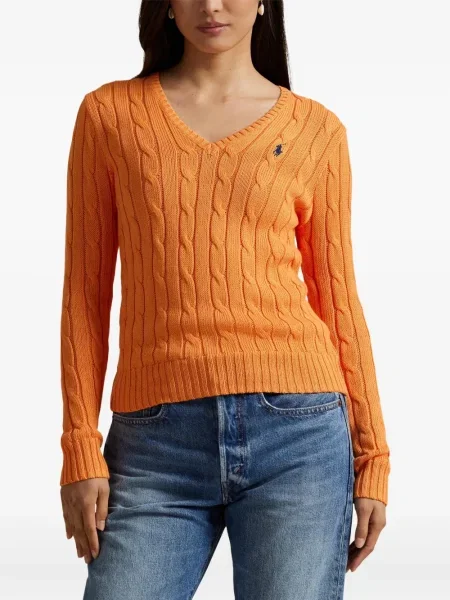 Șapcă Polo Ralph Lauren cu decolteu în V cu autograf în carouri albastru