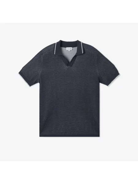 Lacoste Sweter Z Kołnierzykiem Polo Z Krótkim Rękawem Classic Fit Ciemnoszary szary