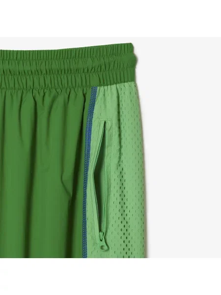 Lacoste Spodnie Dresowe Z Efektem Perforacji zielone