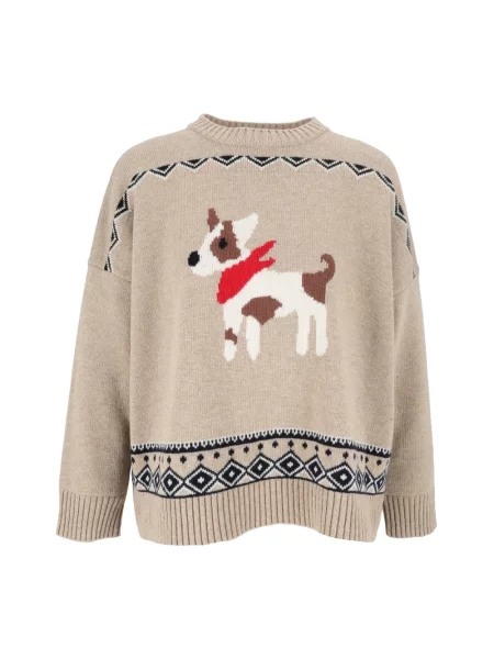 Sweter Weekend Max Mara wełniany beżowy
