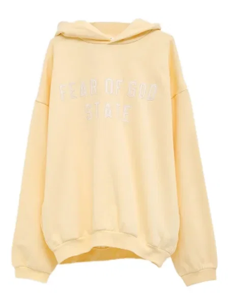 Hanorac cu glugă Fear Of God Essentials cu broderie galben