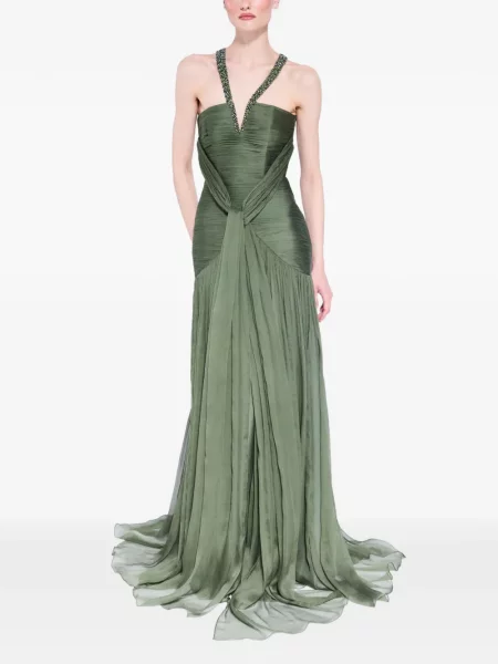 Rochie M.marquise cu volane verde