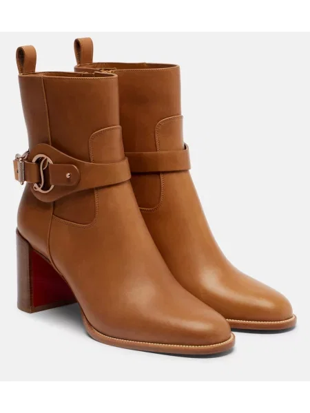 Cizme scurte Christian Louboutin din piele maro
