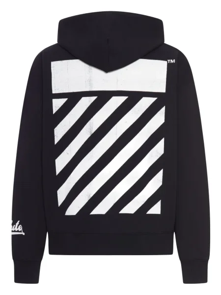 Hanorac cu glugă Off-white cu imagine alb