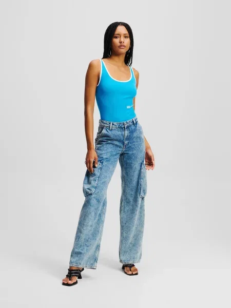 KARL LAGERFELD JEANS Kargo kavbojke temno modra