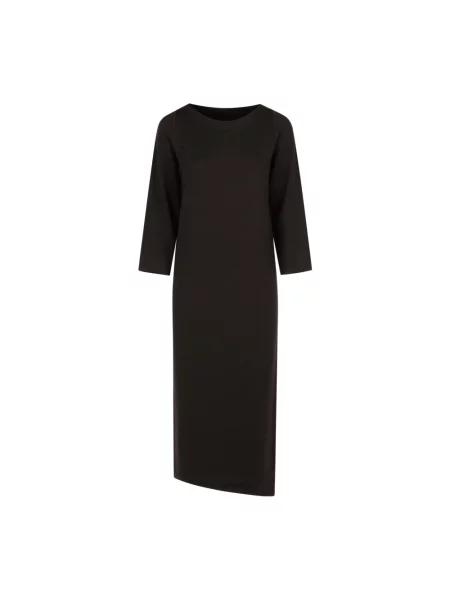 Długa sukienka maxi Courreges wełniana drapowana czarna