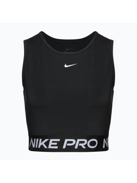 Tricou de antrenament pentru femei Nike Pro Dri-Fit negru/alb alb