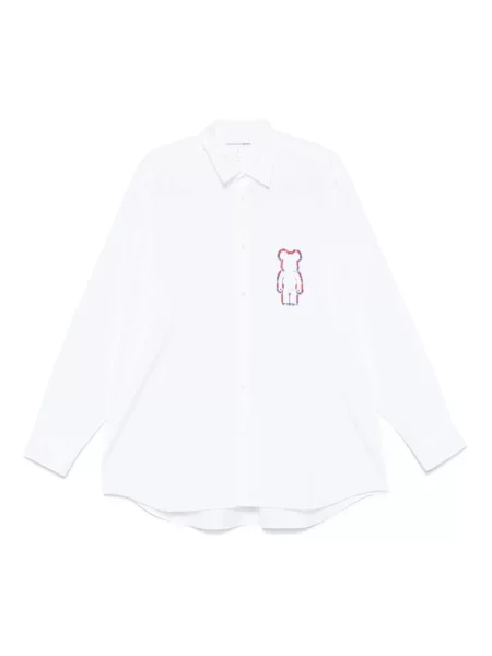 Koszula Comme Des Garcons z nadrukiem biała