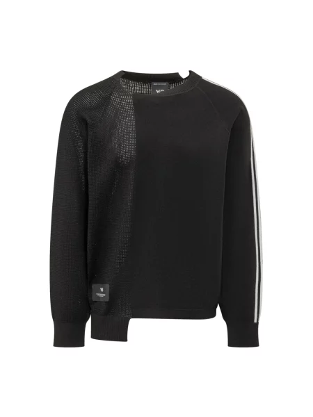 Dzianinowy sweter Y-3 z logo czarny