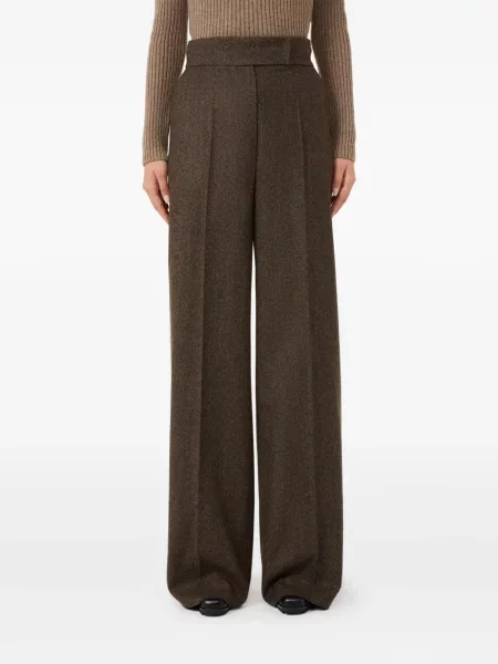 Pantaloni Max Mara plisate maro