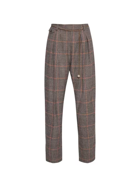 Pantaloni Cara Cara în carouri maro