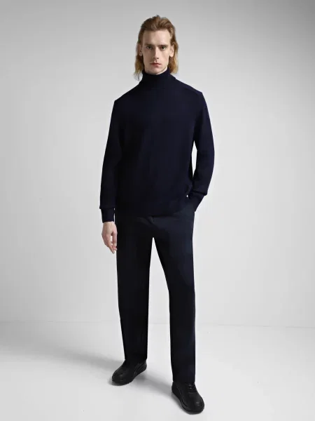 Светр Armani Exchange темно-синій бавовна/вовна синій