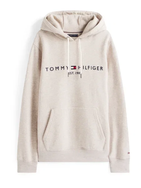 TOMMY HILFIGER Mikina námornícka modrá / kapučíno / červená béžová