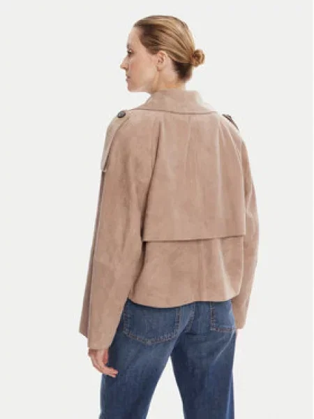 Weekend Max Mara Kožená bunda Maga hnedá