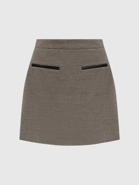 Меланжева спідниця Judith з льоном Proenza Schouler коричнева