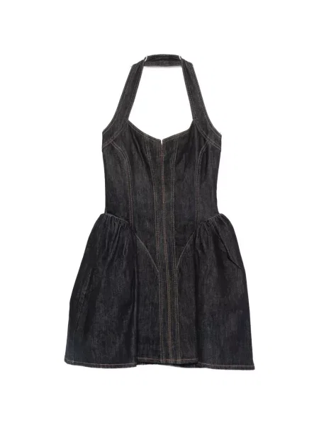 Rochie mini Self-portrait cu gât halter albastru