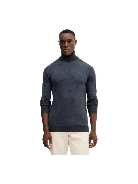Sweter z golfem Guess wełniany do golfa szary