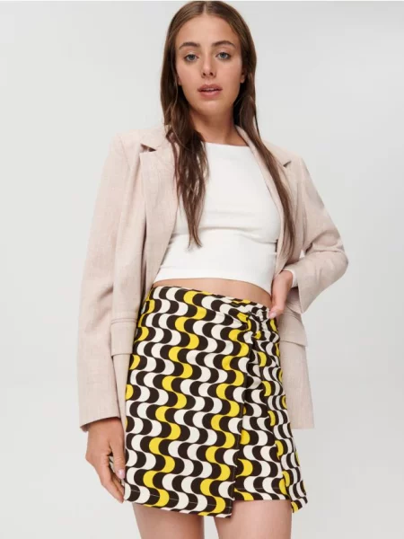 Мініспідниця з візерунком темно коричневий