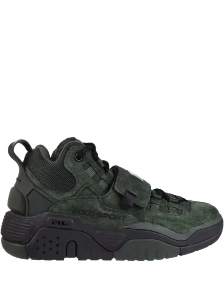 Sneakerși Polo Ralph Lauren din piele de căprioară cu broderie slip-on gri