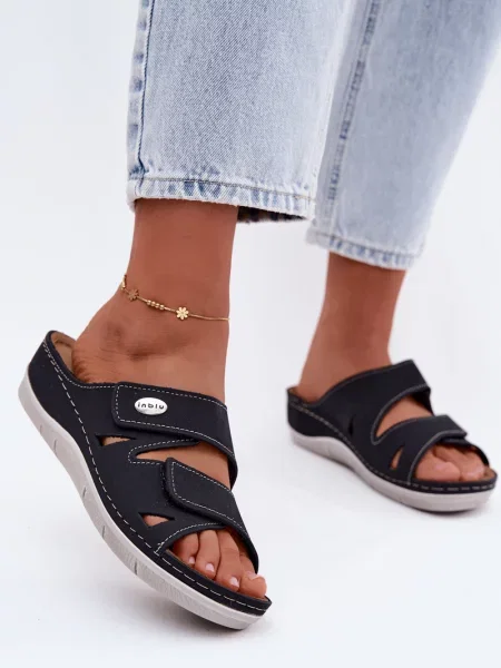 Sneakerși Inblu cu velcro din piele