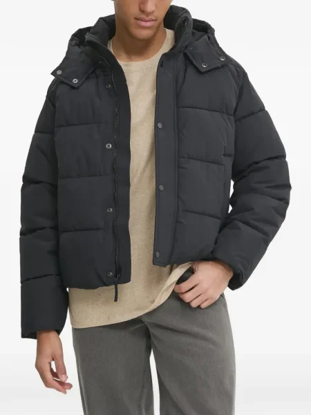 Geacă Abercrombie & Fitch cu glugă negru