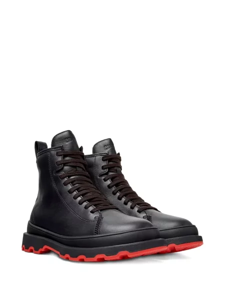 Botine Camper cu șireturi din piele negru