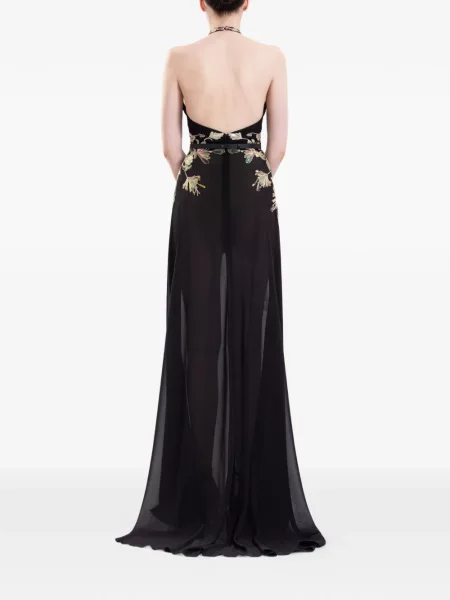 Rochie maxi Saiid Kobeisy fără mâneci negru