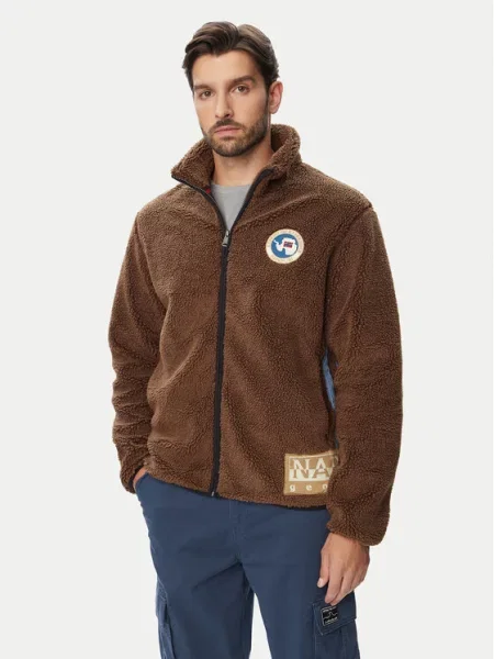 Fleece φλις φούτερ Napapijri καφέ