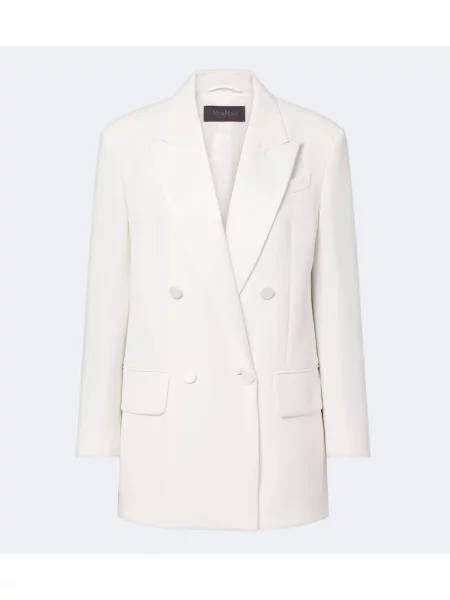 Geacă Max Mara eleganta cu două rânduri de nasturi alb