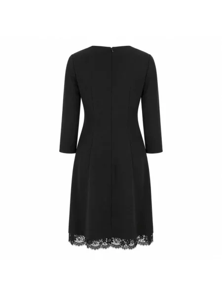 Sukienka Dolce And Gabbana wełniana z długim rękawem czarna