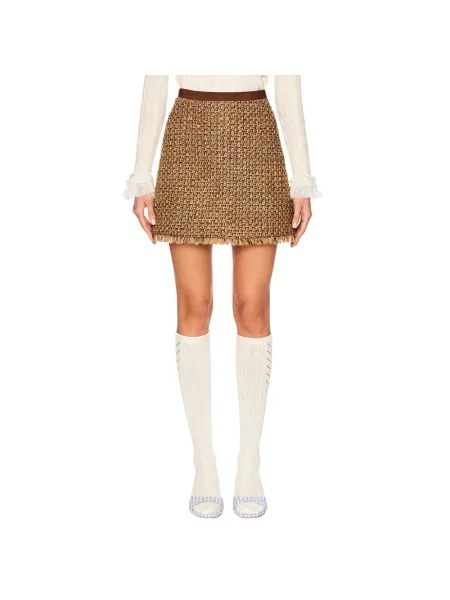 Spódnica tweedowa Valentino Garavani tweedowa brązowa