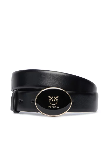 Ζώνη Γυναικεία PINKO Round Enamel Belt μαύρο