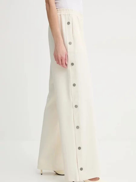 BA&SH pantaloni JOSTA femei lat high waist bej