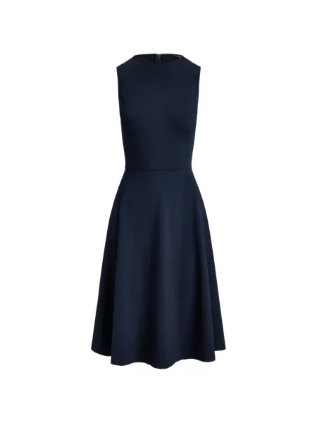 Rochie midi Lauren Ralph Lauren fără mâneci albastru