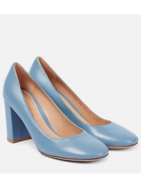 Pantofi cu toc Gianvito Rossi din piele albastru