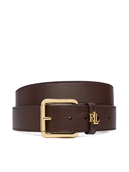 Lauren Ralph Lauren pasek skórzany brązowy