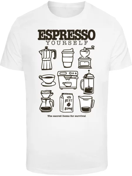 Mister Tee Tricou Espresso Yourself Coffee negru alb