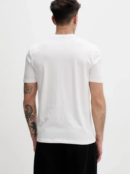 T-shirt o kroju relaxed fit z czystej bawełny model DOSTINO' Hugo biała