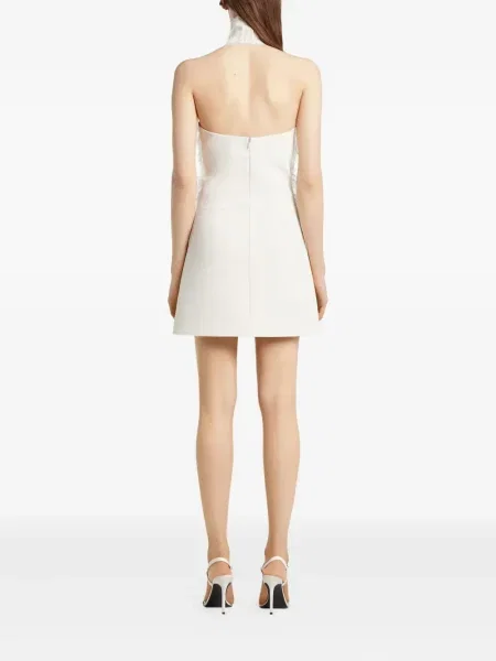 Костюм мини рокля Courreges с ресни бяло