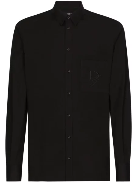 Cămașă Dolce & Gabbana cu broderie negru