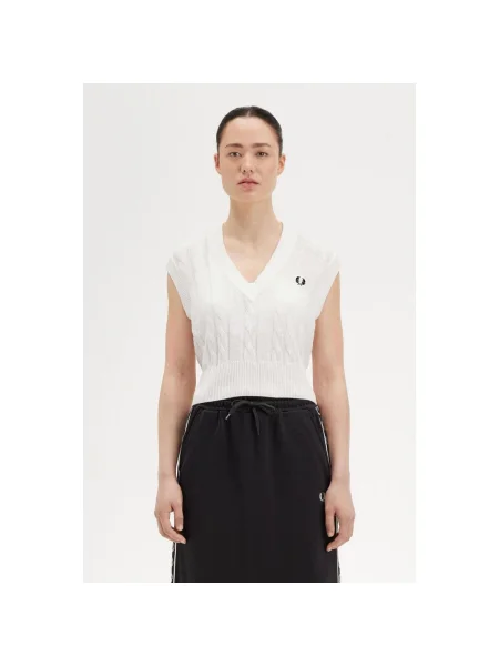 Pletená vesta Fred Perry biela