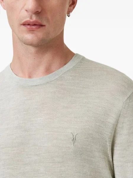 Pulover Allsaints cu broderie cu decolteu rotund verde