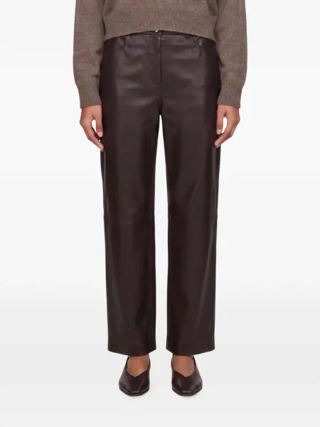 Pantaloni Loulou De Saison din piele maro